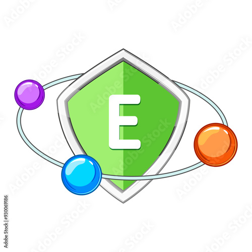 strength vitamin shield cartoon. resilience energy, prevention boost, safeguard fortify strength vitamin shield sign. isolated symbol vector illustration