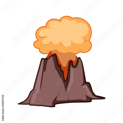 caldera volcano eruption cartoon. tectonic seismic, geothermal plume, vent fissure caldera volcano eruption sign. isolated symbol vector illustration