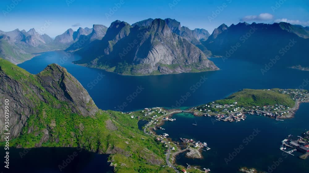 Aerial view of Lofoten, Norway. Aerial view of Lofoten, Norway.