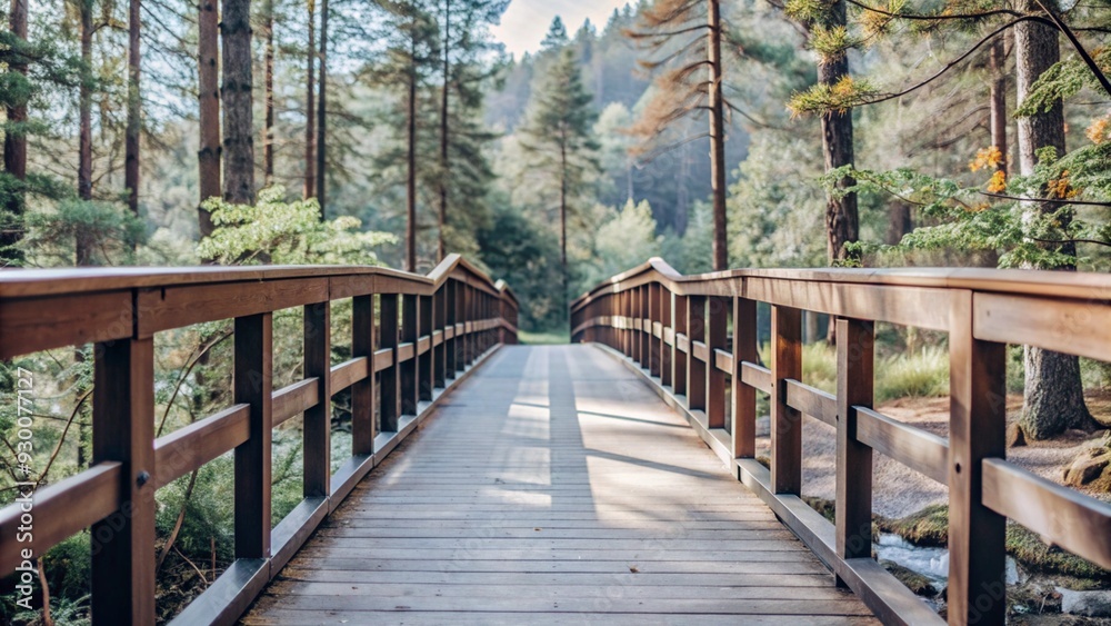 Obraz premium Photo beautiful shot of greenery and a bridge in the forest perfect for background 