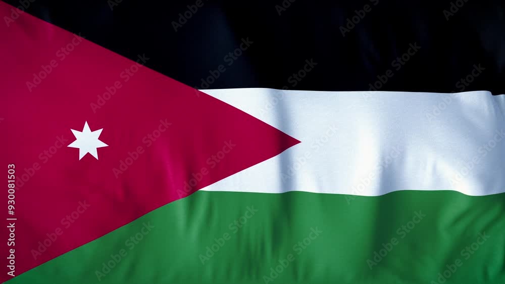 JORDAN COUNTRY FLAG. A mesmerizing, ultra-slow-motion video of a high-quality flag gracefully waving in the wind, capturing every delicate ripple and fold in stunning detail. JORDAN COUNTRY FLAG. A mesmerizing, ultra-slow-motion video of a high-quality flag gracefully waving in the wind, capturing every delicate ripple and fold in stunning detail.