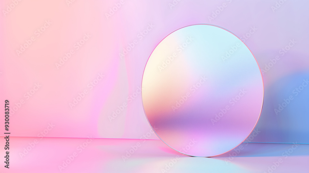 Holographic 3d circle on a flat background Holographic 3d circle on a flat background