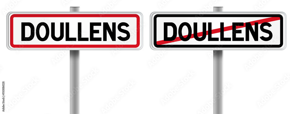 Panneau de DOULLENS à l'Entrée et à la Sortie - Fond Transparent ou Blanc Disponible Panneau de DOULLENS à l'Entrée et à la Sortie - Fond Transparent ou Blanc Disponible