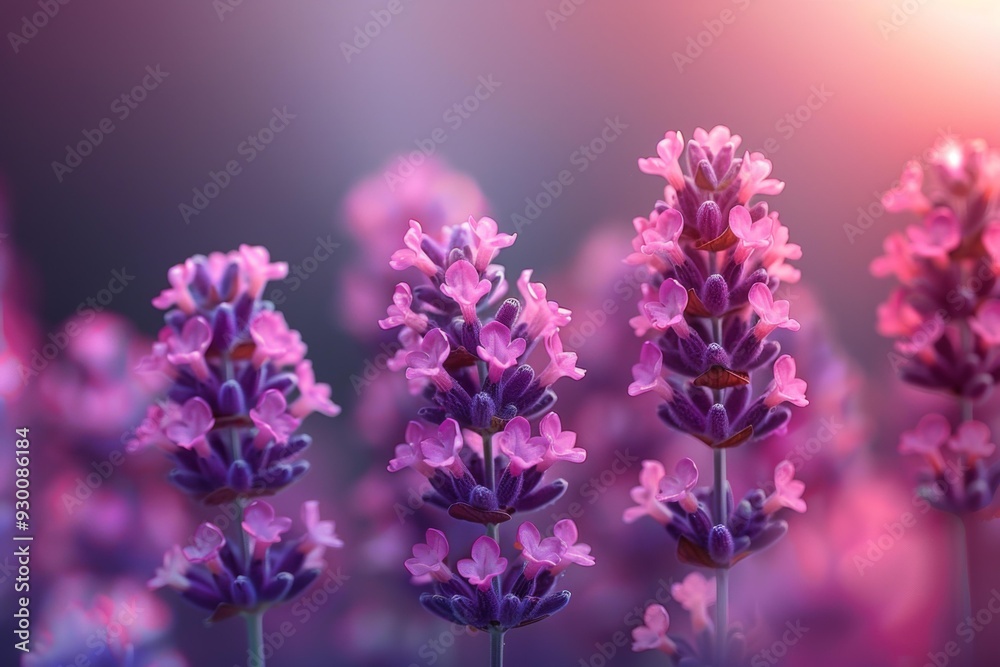 Fototapeta premium Lavender Fields at Sunset