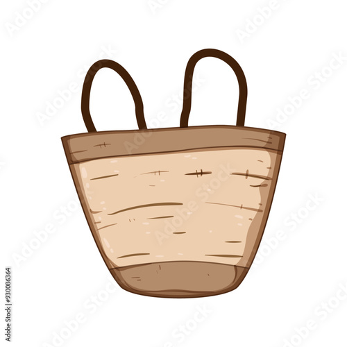 lightweight wicker laundry basket cartoon. portable organizer, home decor, clothes bin lightweight wicker laundry basket sign. isolated symbol vector illustration