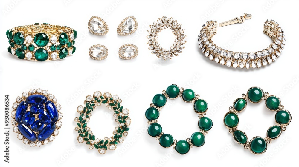 Elegant Crystal and Gemstone Jewelry Collection Featuring Bracelets, Earrings, and Necklaces Elegant Crystal and Gemstone Jewelry Collection Featuring Bracelets, Earrings, and Necklaces