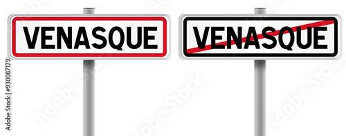 Bild auf Leinwand Panneau de VENASQUE à l'Entrée et à la Sortie - Fond Transparent ou Blanc Dispon
