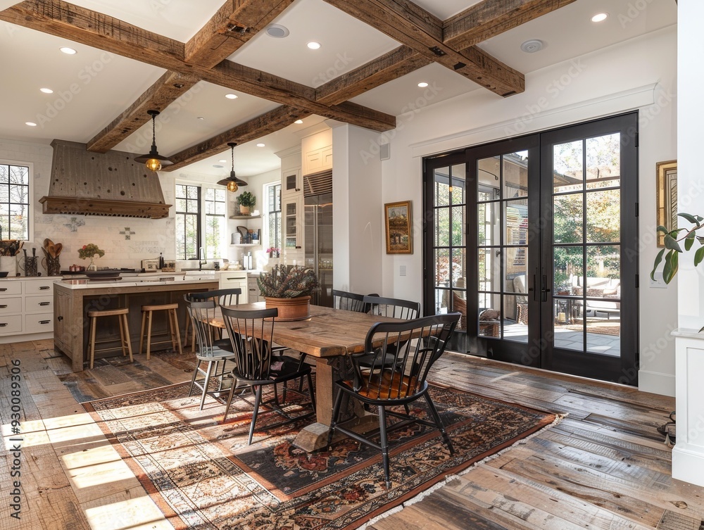 Fototapeta premium Spacious Modern Farmhouse Kitchen with Open Floor Plan