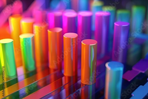 Colorful bar graph showing business growth photo