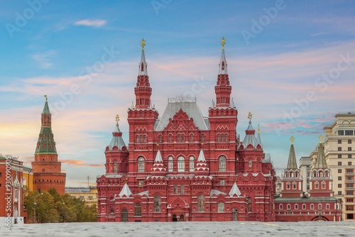 View of the State Historical Museum on Red Square in Moscow