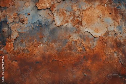 Processed collage of old rusty metal sheet texture in daylight. Background for banner