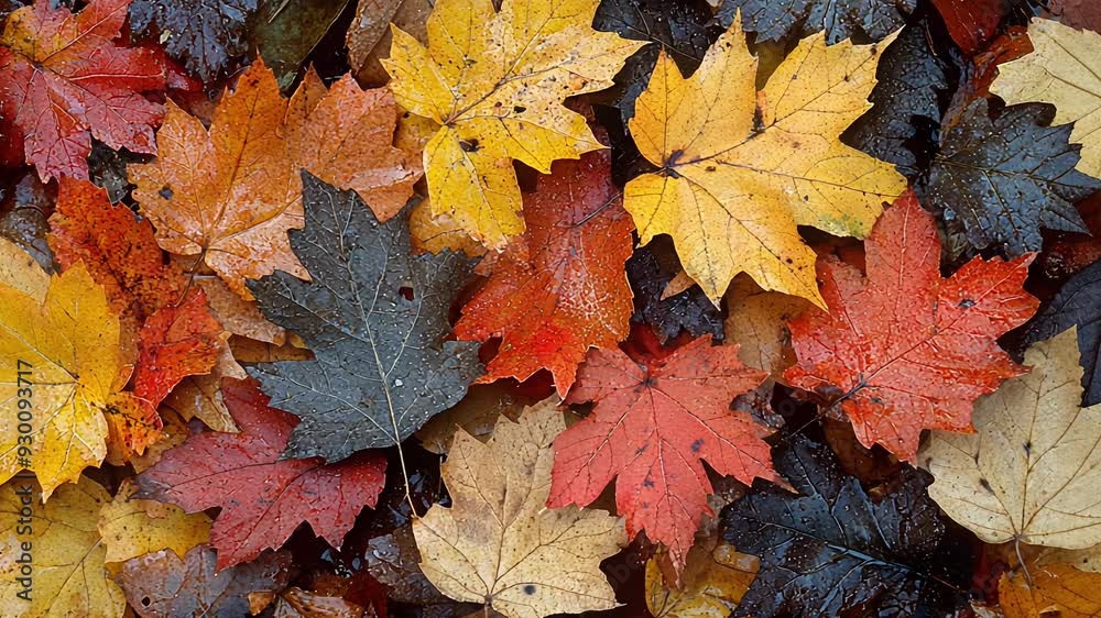 A colorful array of fallen leaves in various shades covers the forest floor, showcasing the beauty of autumn foliage. A colorful array of fallen leaves in various shades covers the forest floor, showcasing the beauty of autumn foliage.