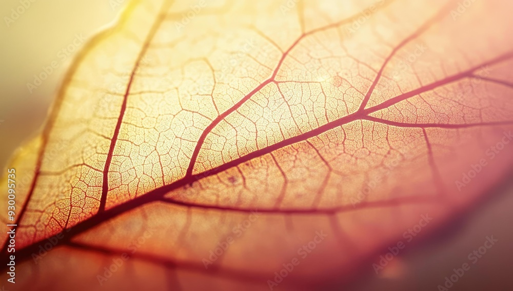 Fototapeta premium Close-up of a delicate, translucent leaf.