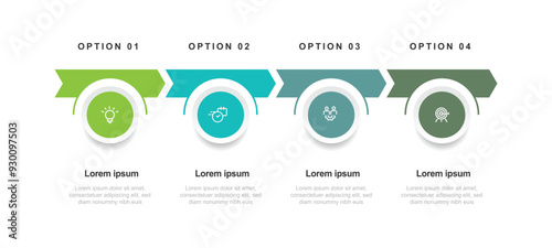 Design template infographic vector with 4 step arrow concept suitable for business information and web presentation