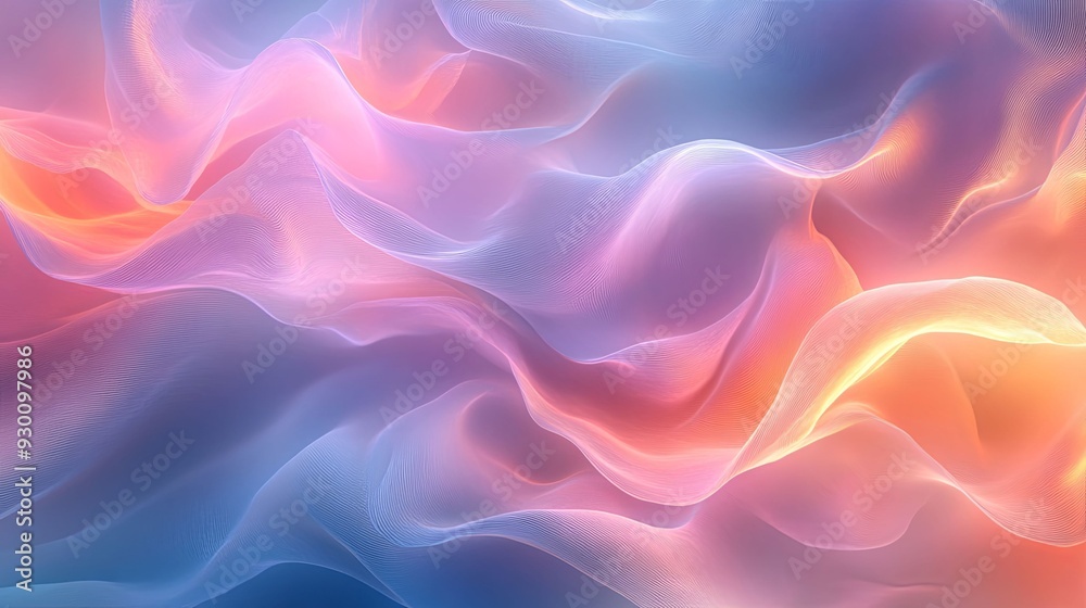Serene Elegance. A smooth flowing abstract light pattern with soft curved lines. Serene Elegance. A smooth flowing abstract light pattern with soft curved lines.