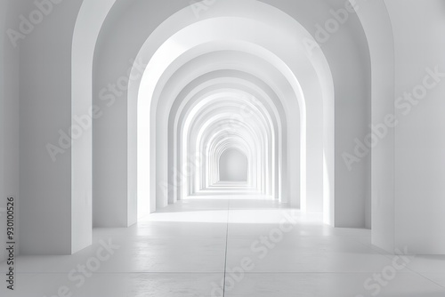 Abstract Futuristic empty floor and room Sci-Fi Corridor With light for showcase, room, interior, display products. Modern Future cement floor and wall.