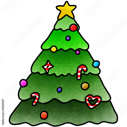 Wallpaper Mural decorated christmas tree Torontodigital.ca