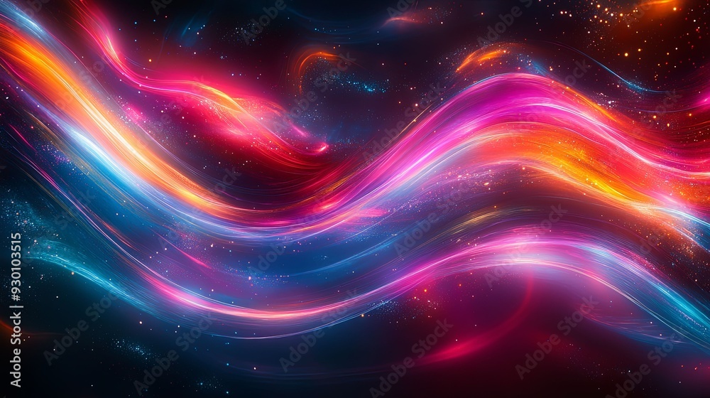 Dynamic Burst. High energy light painting scene Dynamic Burst. High energy light painting scene