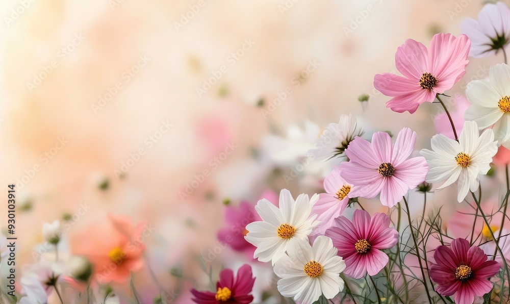Beautiful floral arrangement featuring vibrant pink and white flowers against a soft, blurred background, perfect for spring themes. Beautiful floral arrangement featuring vibrant pink and white flowers against a soft, blurred background, perfect for spring themes.