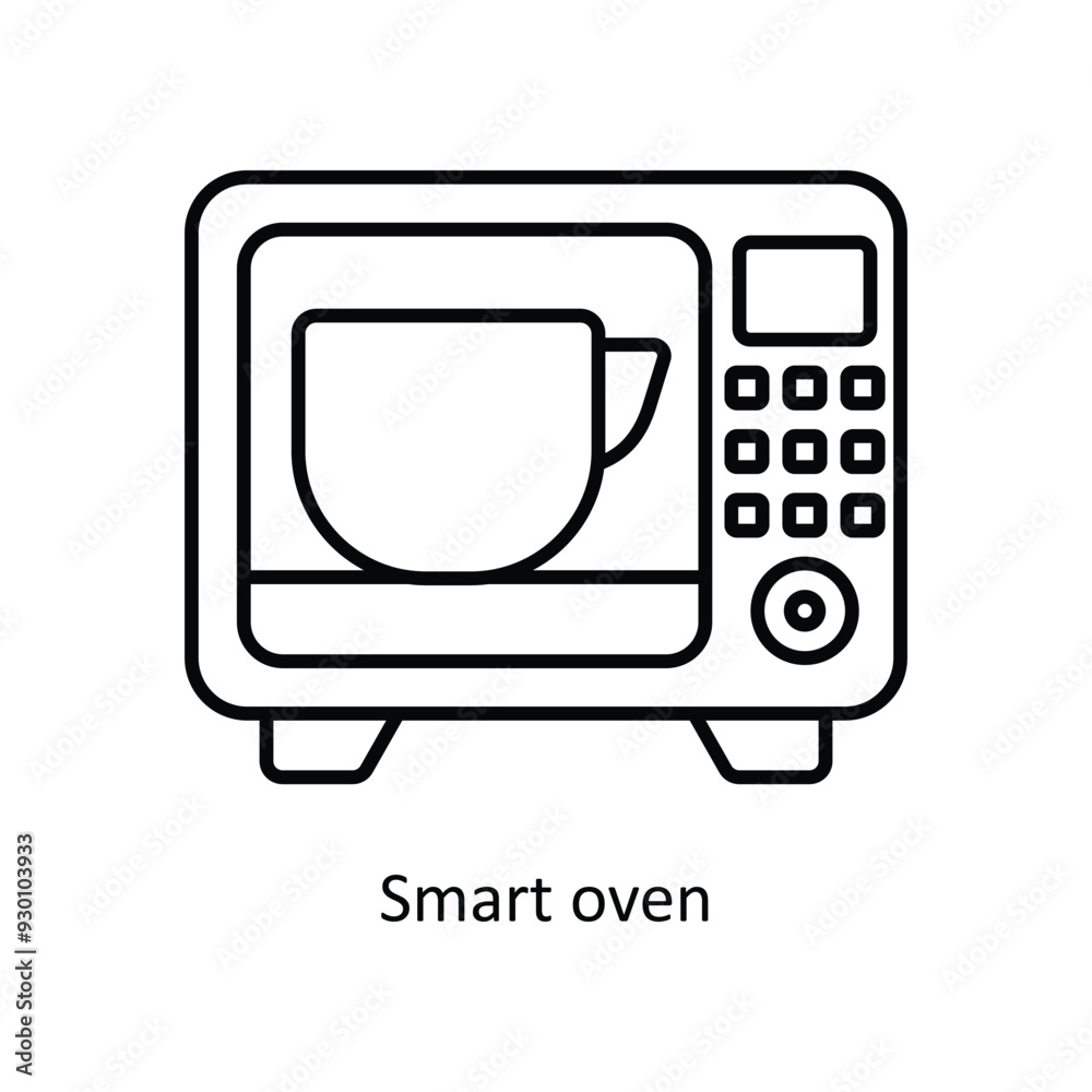 Smart oven vector filled outline Icon Design illustration. Smart Home and Technology Symbol on White background EPS 10 File Smart oven vector filled outline Icon Design illustration. Smart Home and Technology Symbol on White background EPS 10 File