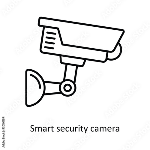 Smart security camera vector filled outline Icon Design illustration. Smart Home and Technology Symbol on White background EPS 10 File