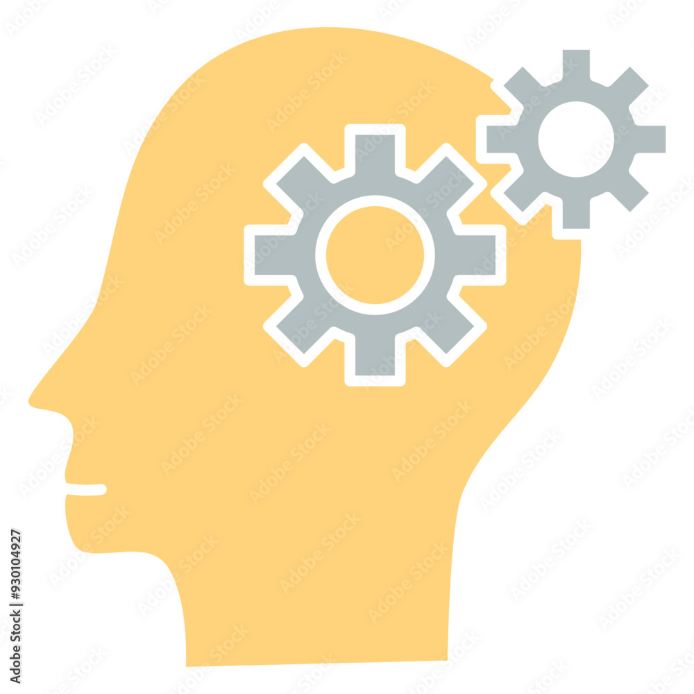 human head with gears. human intelligence illustration human head with gears. human intelligence illustration