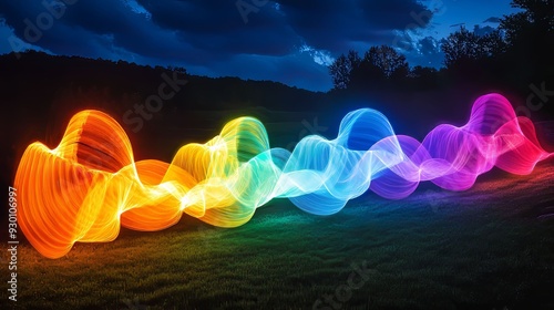 Vibrant Light Trails. Captivating light painting scene with a myriad of vivid colors