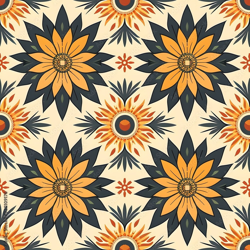 pattern with sunflowers pattern with sunflowers