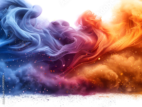 a colorful smoke in the air