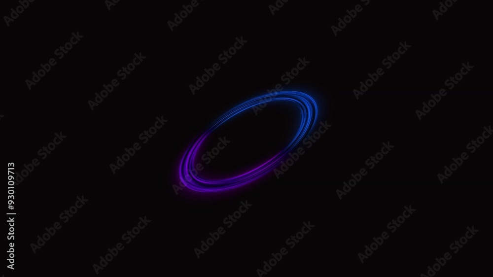 Glowing 3D energy circle animation with neon ring rotation. Glowing 3D energy circle animation with neon ring rotation.
