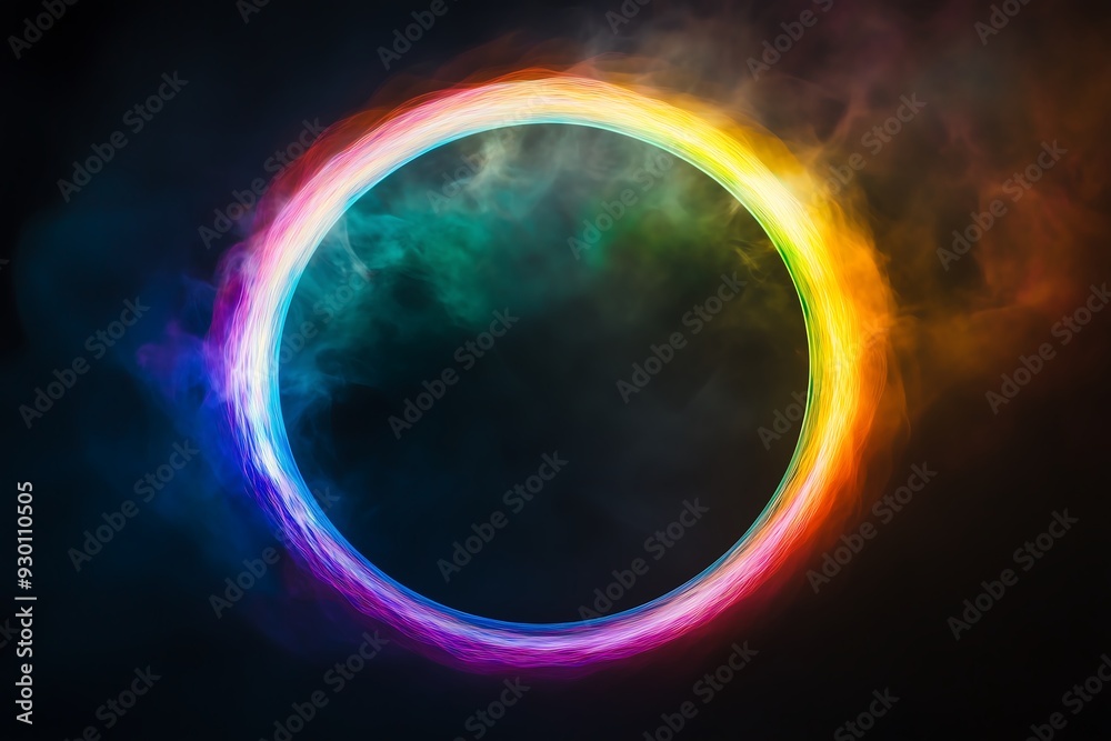 neon circle on black neon circle on black
