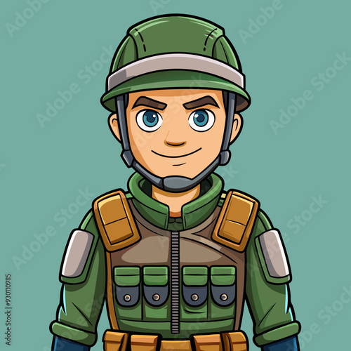 soldier in uniform vector illustration