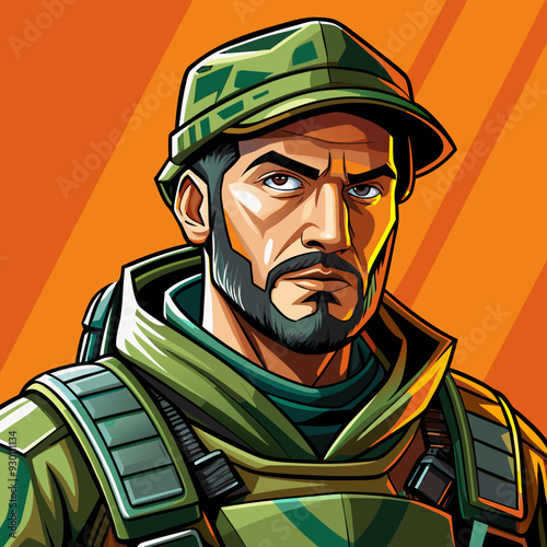 soldier in uniform vector illustration