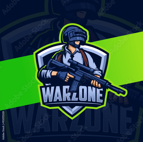 warzone mascot logo design photo