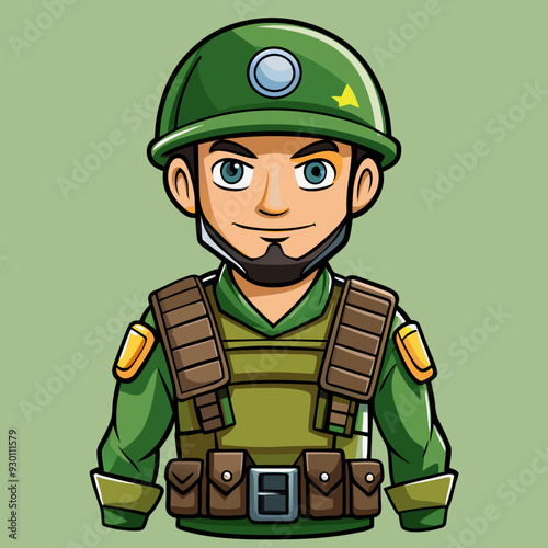 cartoon illustration of soldier