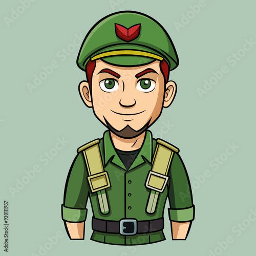 cartoon illustration of soldier