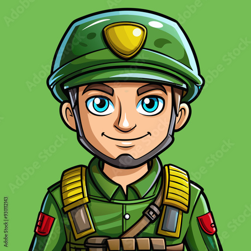 cartoon illustration of soldier