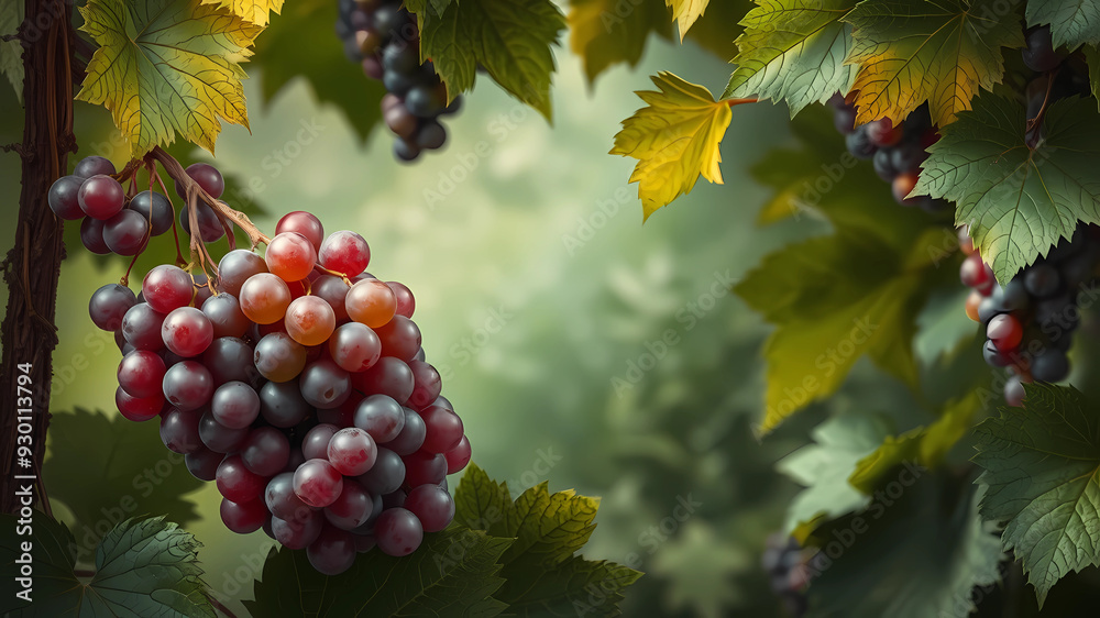 Fototapeta premium debachery grapes, tropical background