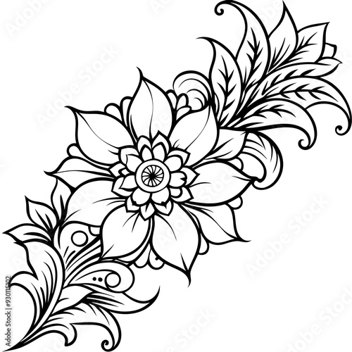  elegant modern flower graphic corner