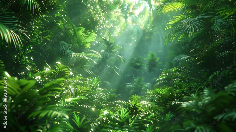 Lush Tropical Rainforest, Vibrant Plant Life Lush Tropical Rainforest, Vibrant Plant Life
