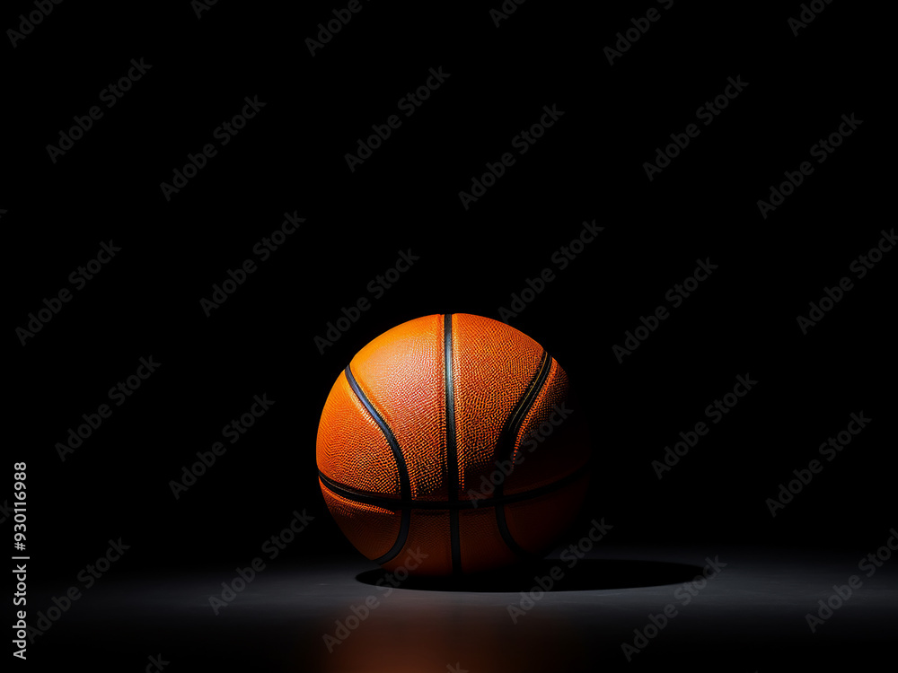Dark background featuring a basketball ball