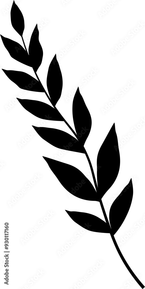 Branch icon. Silhouette style. Laurel foliage. Branch icon. Silhouette style. Laurel foliage.
