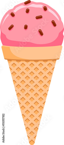Ice cream icon. Cartoon style.