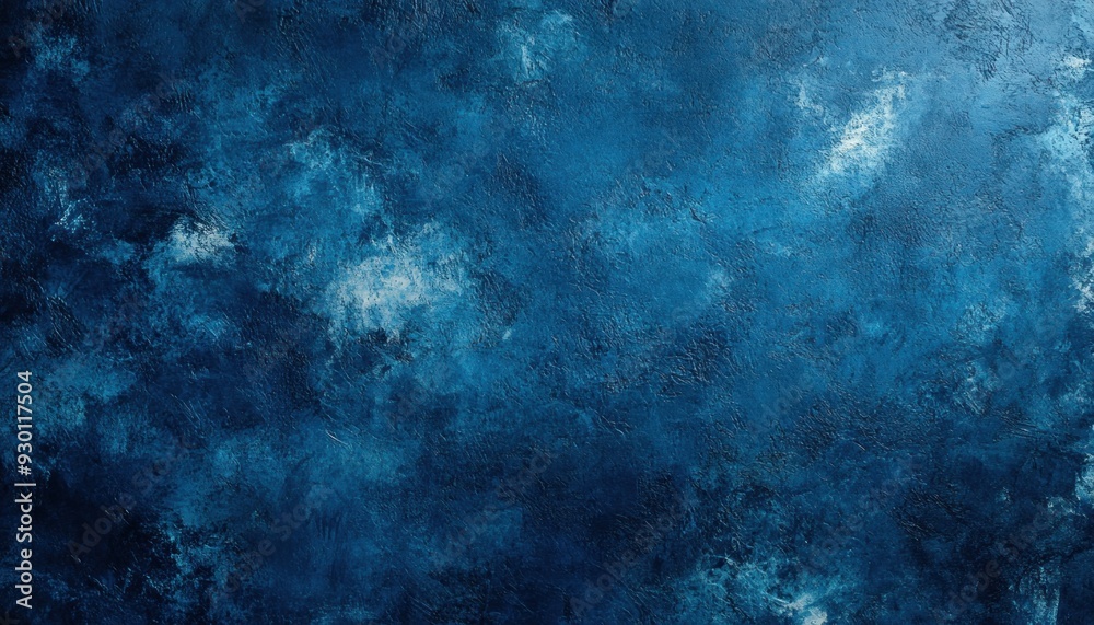 Fototapeta premium Abstract blue painted wall texture background showing brushstrokes