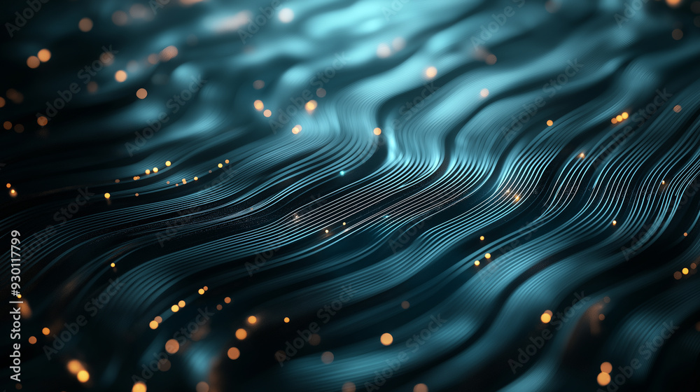 A blue wave with a lot of sparkles on it