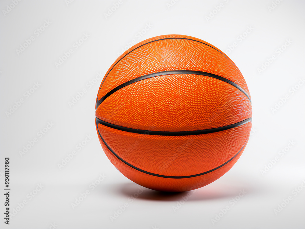 Fototapeta premium Orange basketball on a white background, sports theme