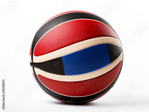 Basketball featuring the Yemeni flag on a white background photo