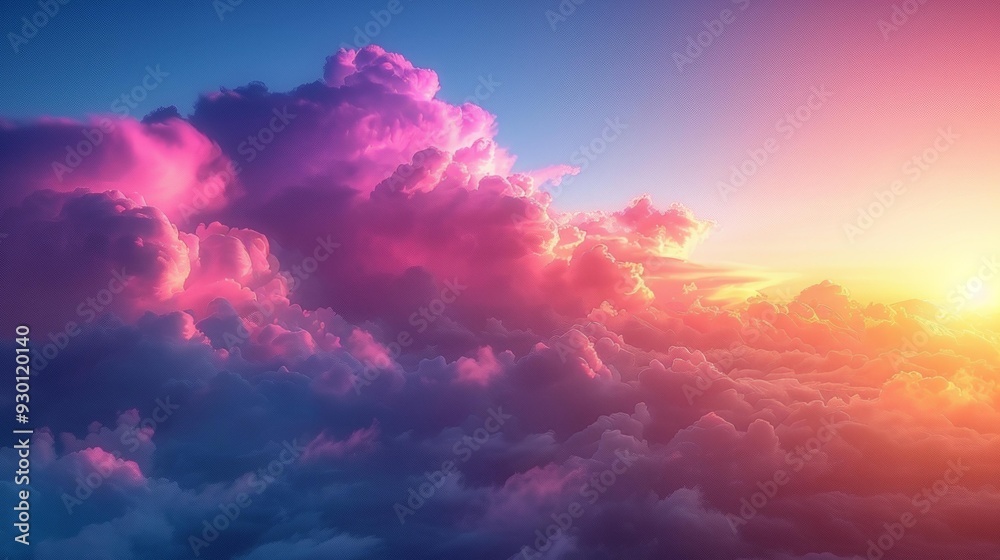 Cloudscape at Sunset, Sky with Purple and Pink Hues