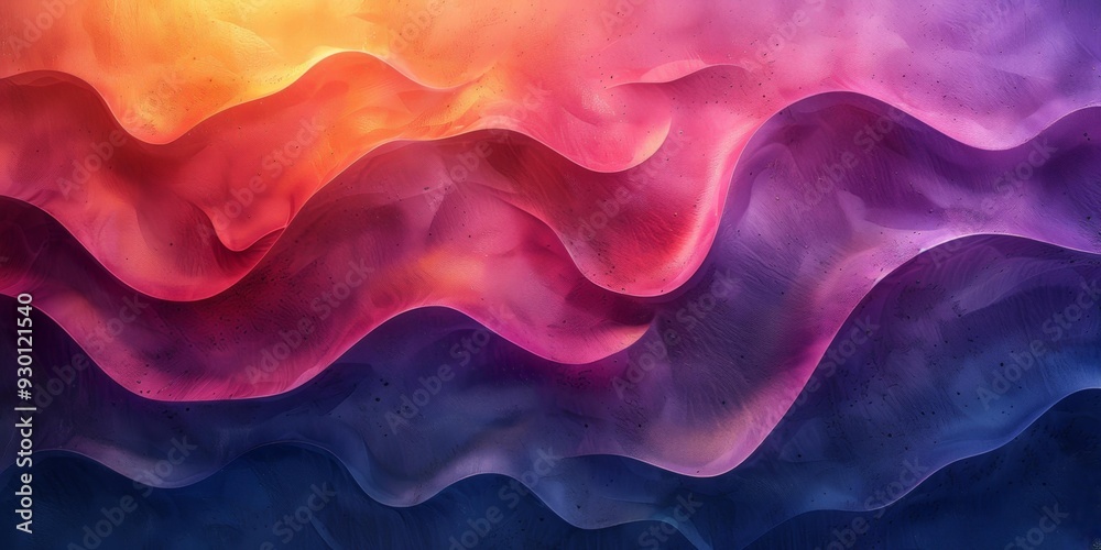 Obraz premium Abstract Waves Artwork, Purple Ocean Paintings