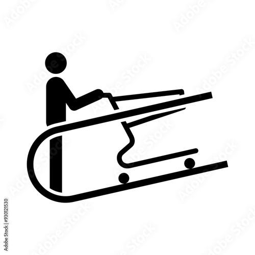 ISO mandatory safety signs_hold the trolley handle symbol only	